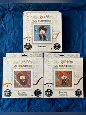 Harry Potter Diamond Art Club Lil Diamondz Frameables 3pc Set Harry Hermione Ron
